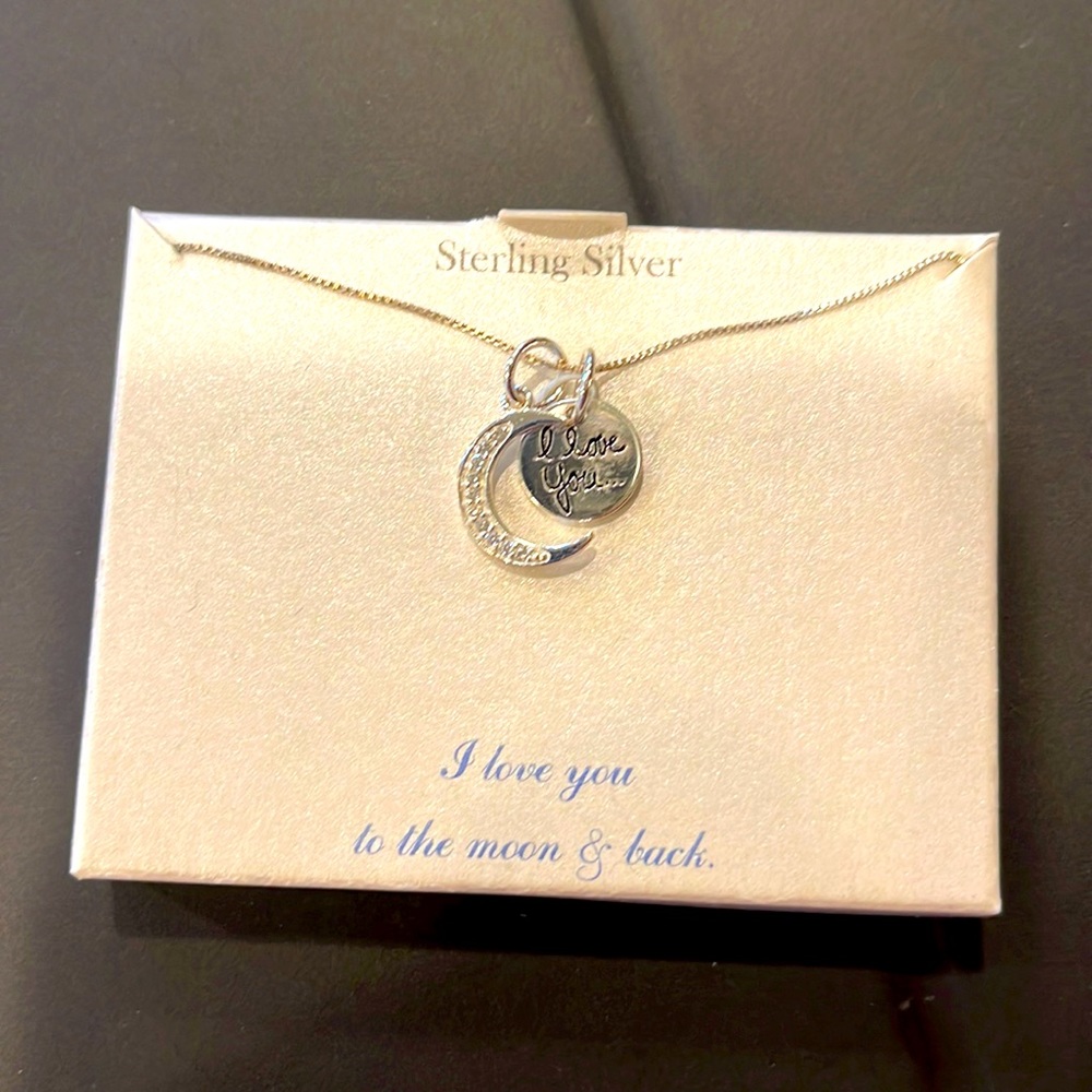 18” Sterling Silver - Love You To The Moon Necklace